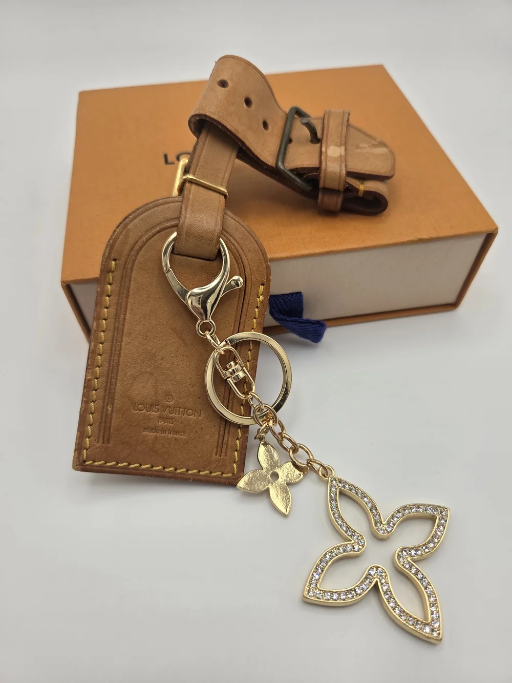 Louis Vuitton Upcycled Tan Leather Bag Charm
